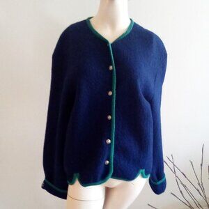 VTG Women's Tally Ho Boiled Wool Jacket Size 16 Bust 46" ( Doubled)